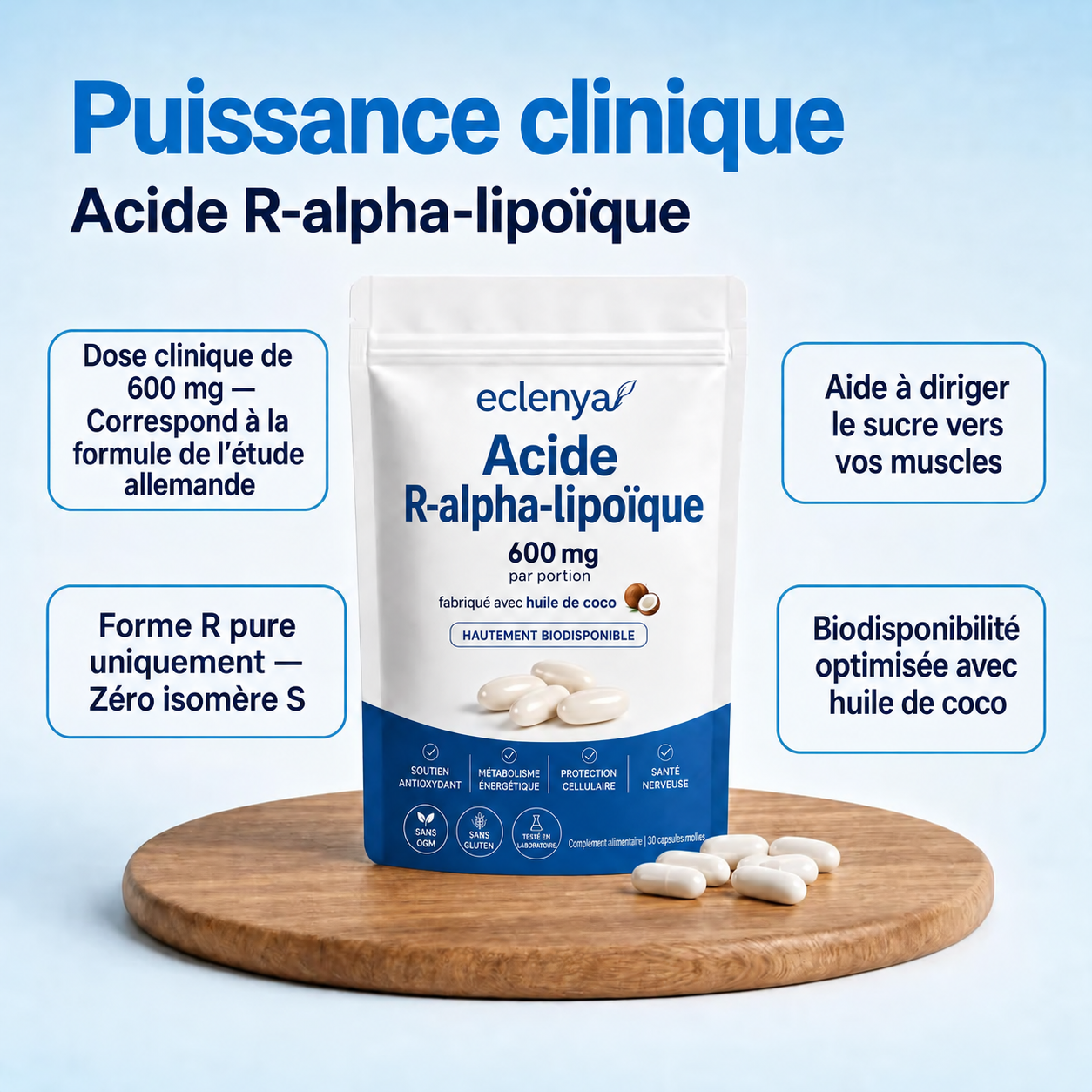 Acide R-Alpha-Lipoïque — Capsules molles 600 mg, forme R pure