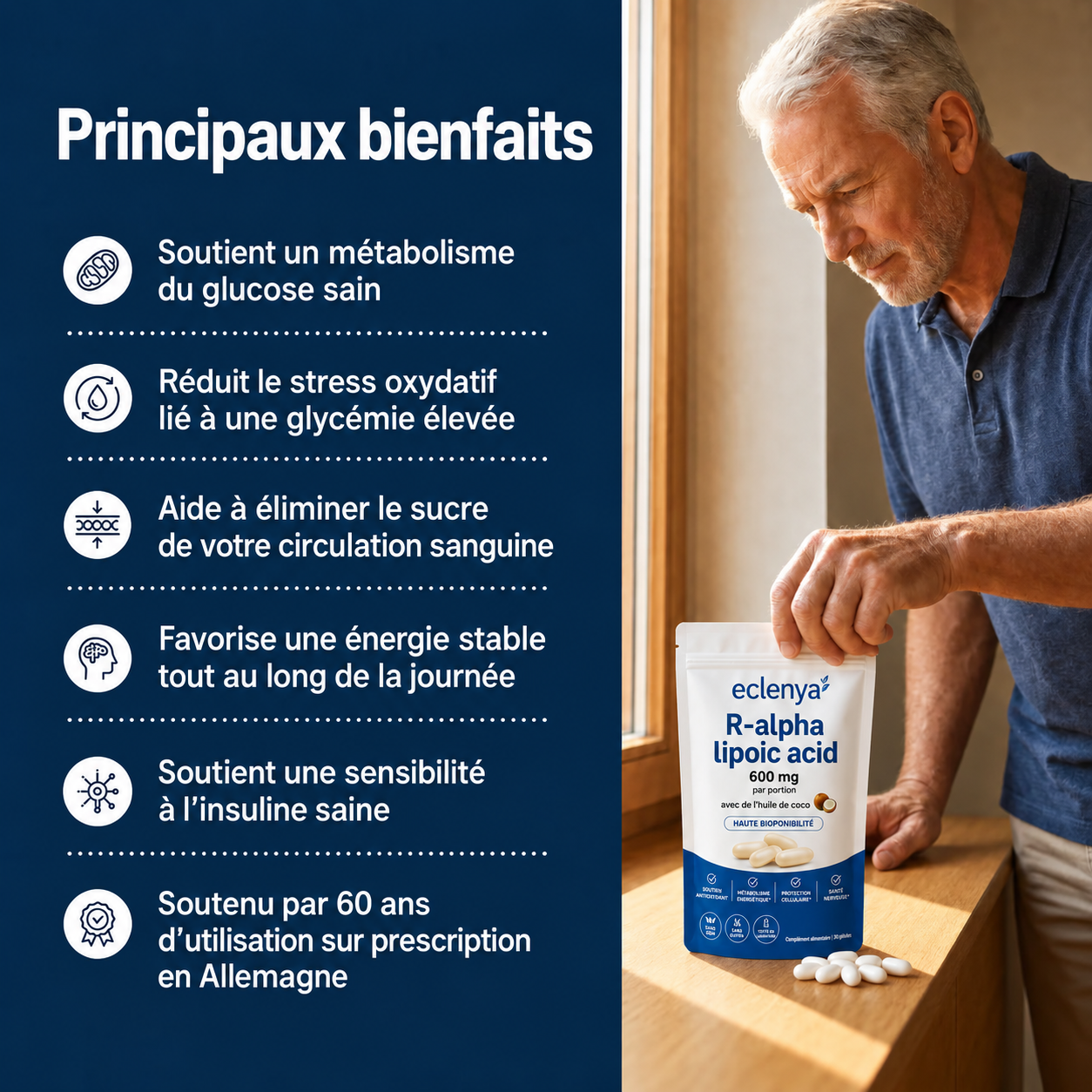Acide R-Alpha-Lipoïque — Capsules molles 600 mg, forme R pure